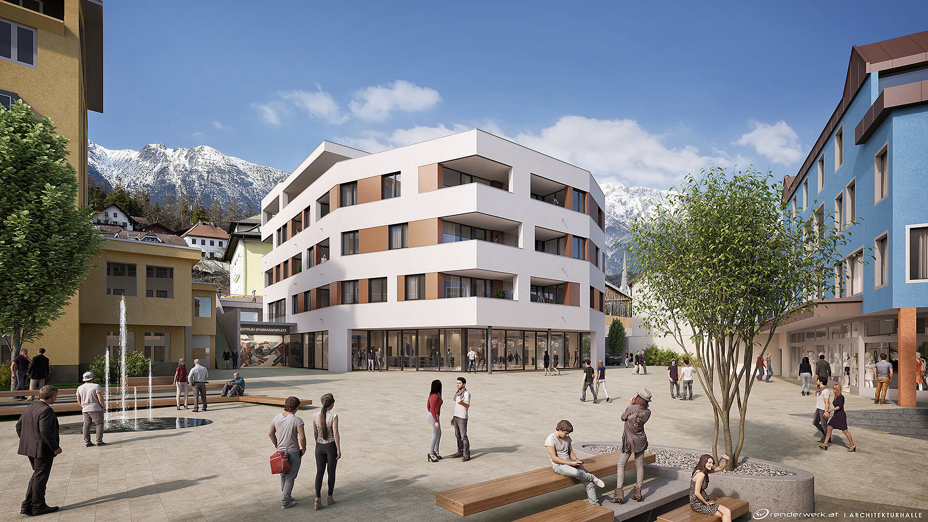 In The Middle Architektur Urbanismus Platzgestaltung Wohnhaus Geschäft